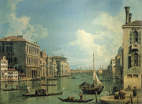 Grand Canal Near the Campo San Vio, c.1730 | Canaletto | Painting Reproduction