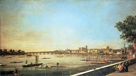 London, the Thames at Westminster and Whitehall from the Terrace of Somerset House, c.1750/51 | Canaletto | Painting Reproduction