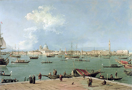 Venice: the Bacino di San Marco from San Giorgio Maggiore, c.1735/44 | Canaletto | Gemälde Reproduktion