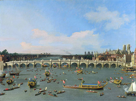 Westminster Bridge, London, With the Lord Mayor's ... | Canaletto | Painting Reproduction