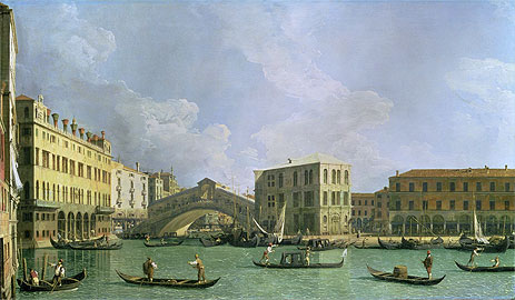 View of the Rialto Bridge, North, c.1734/35 | Canaletto | Painting Reproduction