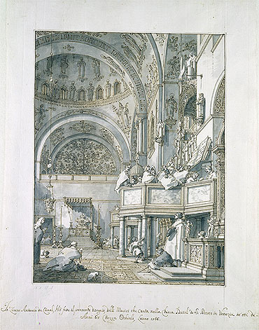 The Choir Singing in St. Mark's Basilica, ... | Canaletto | Painting Reproduction