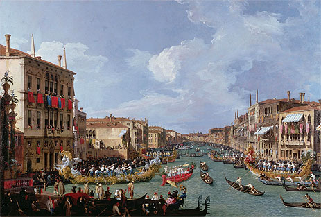Regatta on the Grand Canal, c.1735 | Canaletto | Painting Reproduction