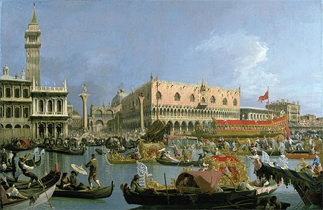 The Bucintoro returning to the Molo, c.1733 | Canaletto | Painting Reproduction