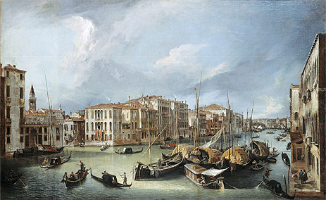 Grand Canal in Venice with the Rialto Bridge, c.1726/30 | Canaletto | Painting Reproduction
