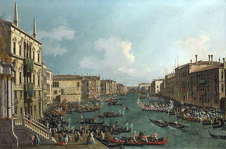Venice: A Regatta on the Grand Canal, c.1735 | Canaletto | Painting Reproduction