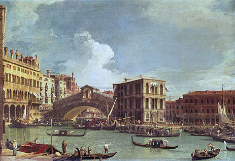 The Rialto Bridge, Venice, North, n.d. | Canaletto | Painting Reproduction