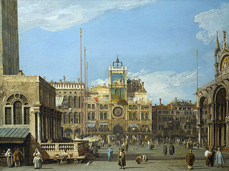 Der Uhrturm auf dem Markusplatz | Canaletto | Gemälde Reproduktion
