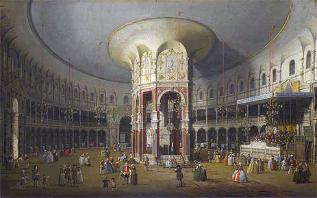 London: Interior of the Rotunda at Ranelagh, 1754 | Canaletto | Painting Reproduction