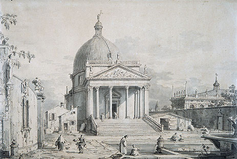 Veduta Ideata mit San Simone Piccolo | Canaletto | Gemälde Reproduktion
