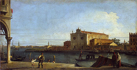 Ansicht der Kirche San Giovanni dei Battuti auf der Insel ... | Canaletto | Gemälde Reproduktion
