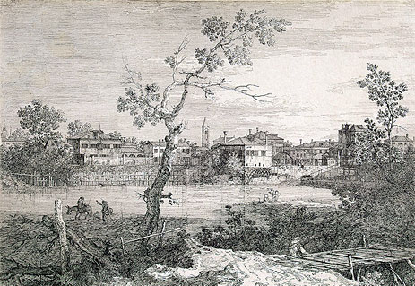 Capriccio with a View of Dolo, n.d. | Canaletto | Gemälde Reproduktion