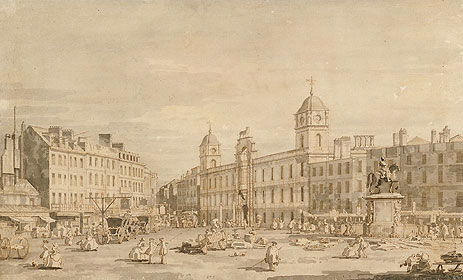 View of Northumberland House and Charing Cross, c.1752 | Canaletto | Painting Reproduction