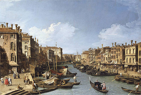 The Grand Canal near the Rialto Bridge, Venice, c.1730 | Canaletto | Painting Reproduction
