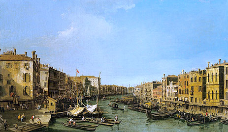 The Grand Canal Looking South-West from the Rialto to Ca' Foscari, c.1725/26 | Canaletto | Painting Reproduction