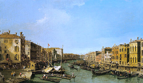 Der Canal Grande Blick nach Südwesten vom Rialto bis Ca' Foscari | Canaletto | Gemälde Reproduktion