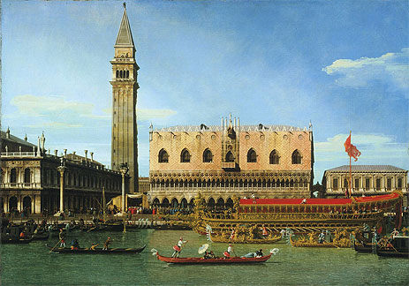 The Bucintoro at the Molo on Ascension Day, c.1745 | Canaletto | Painting Reproduction