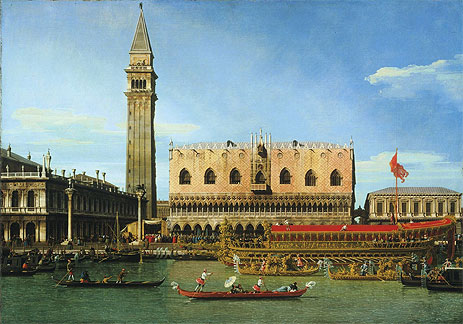 Der Bucintoro am Molo am Himmelfahrtstag | Canaletto | Gemälde Reproduktion