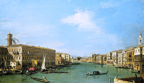 Canal Grande Blick nach Nordwesten von in der Nähe des Rialto | Canaletto | Gemälde Reproduktion