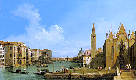 Canal Grande Blick nach Osten von der Carità zum Bacino | Canaletto | Gemälde Reproduktion