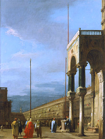 Venice: Piazza San Marco from a Corner of the Basilica, c.1726/28 | Canaletto | Painting Reproduction
