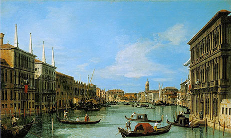 The Grand Canal Looking West from Palazzo Vendramin-Calergi towards San Geremia, c.1727/28 | Canaletto | Painting Reproduction