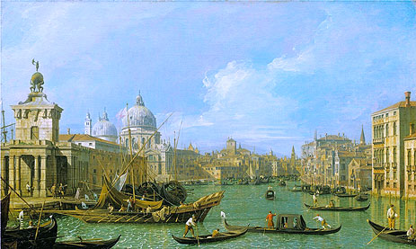 Die Mündung des Canal Grande, Blick nach Westen ..., c.1729/30 von Canaletto | Gemälde-Reproduktion