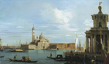 Venedig: Die Punta della Dogana und S. Giorgio Maggiore, c.1727/30 von Canaletto | Gemälde-Reproduktion