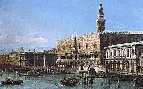 Venice: The Molo with the Prisons and the Doges' Palace, 1743 | Canaletto | Painting Reproduction