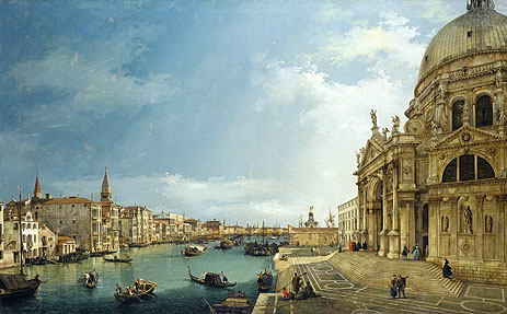 Der Canal Grande mit St. Maria della Salute in ..., 1744 von Canaletto | Gemälde-Reproduktion