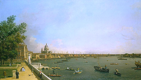 London: The Thames from Somerset House Terrace towards the City, c.1746/50 | Canaletto | Painting Reproduction