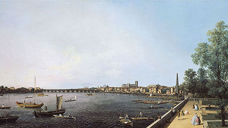 London: The Thames from Somerset House Terrace towards Westminster, c.1750 | Canaletto | Painting Reproduction