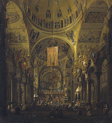 Venice: The Interior of St. Marco by Day, c.1755/56 | Canaletto | Painting Reproduction