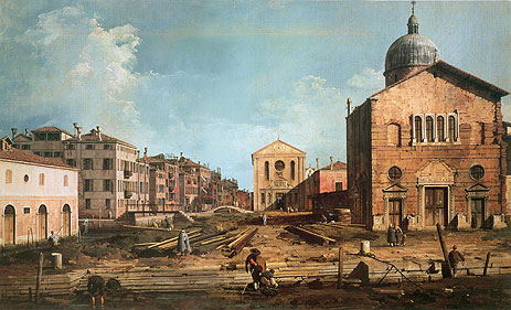 Campo San Giuseppe di Castello and the Chiesa San Niccolo di Castello, c.1735/40 | Canaletto | Gemälde Reproduktion