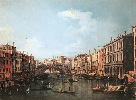 Rialtobrücke von Süden | Canaletto | Gemälde Reproduktion