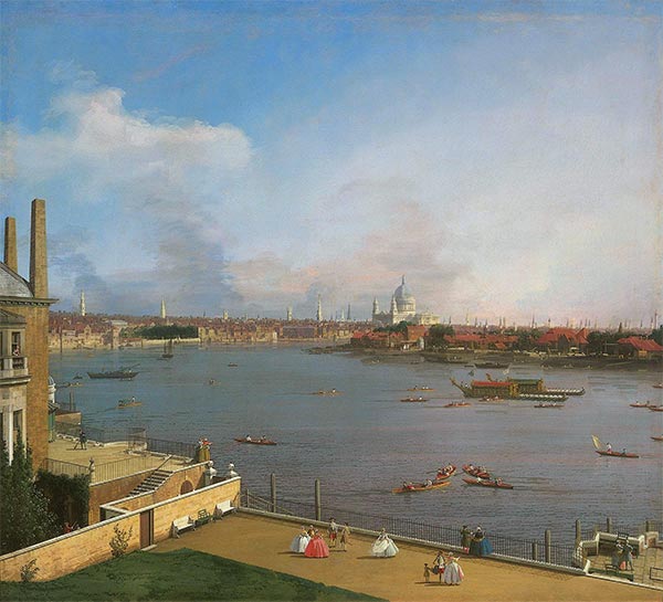 London: Die Themse und die City of London vom Richmond House | Canaletto | Gemälde Reproduktion