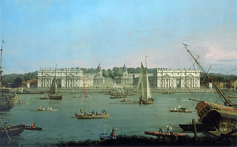 Greenwich Hospital from the North Bank of the Thames, c.1752 | Canaletto | Gemälde Reproduktion