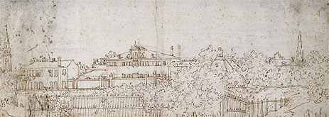 A Panorama of a Village: Sketch of a Building, c.1742 | Canaletto | Painting Reproduction