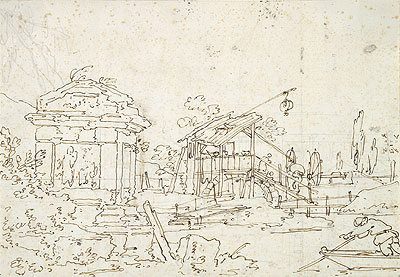A Water Wheel: Studies of Roofs, undated | Canaletto | Gemälde Reproduktion