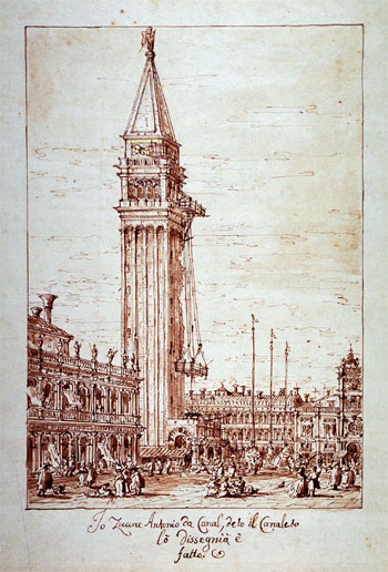 Piazzetta with Campanile under Construction, undated | Canaletto | Painting Reproduction