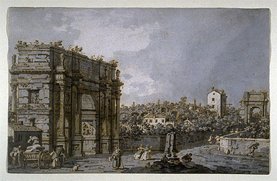 View of the Arch of Constantine and Environs, Rome, c.1758/65 | Canaletto | Painting Reproduction