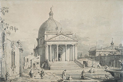 Veduta Ideata with San Simeone Piccolo, c.1735 | Canaletto | Painting Reproduction