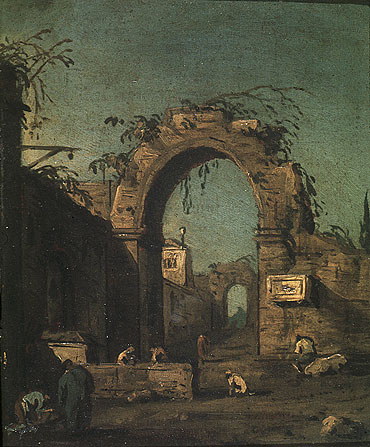 View of an Ancient Doorway, undated | Canaletto | Painting Reproduction