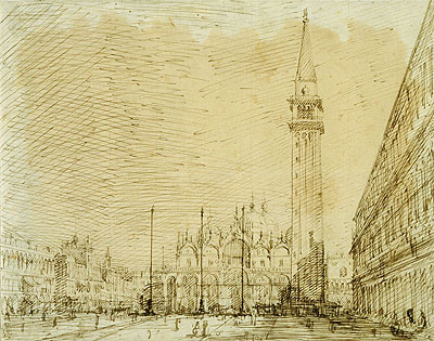 San Marco and the Piazza Looking East, c.1725 | Canaletto | Gemälde Reproduktion