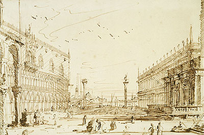 The Piazzetta Looking South, 1729 | Canaletto | Gemälde Reproduktion