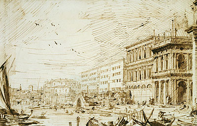 The Molo Looking West, 1729 | Canaletto | Gemälde Reproduktion