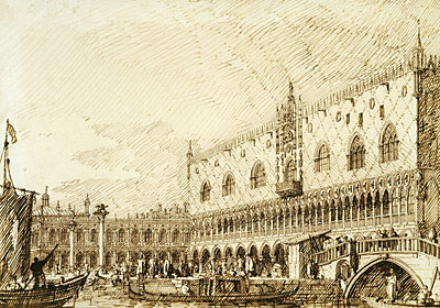 The Palazzo Ducale and Molo, c.1734 | Canaletto | Gemälde Reproduktion