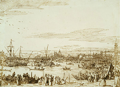 The Bacino Looking West, c.1734 | Canaletto | Gemälde Reproduktion