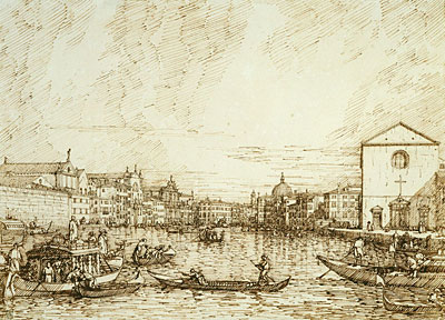 The Grand Canal Looking East from the Fondamenta della Croce, c.1734 | Canaletto | Gemälde Reproduktion