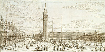 The Piazza from the Torre dell'Orologio, c.1740 | Canaletto | Gemälde Reproduktion